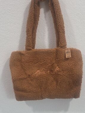 PINK Victoria's Secret Cozy Sherpa Tote in Brown